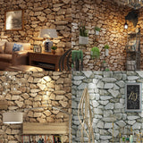 Maxbell 3D Retro Rocks Stone Wall Paper Backdrop Wall Covering Paper Murals Decal A