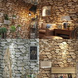 Maxbell 3D Retro Rocks Stone Wall Paper Backdrop Wall Covering Paper Murals Decal A