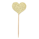 Maxbell 4/10 Pieces Birthday Cupcake Toppers Wedding Party Decor Gold Love Heart