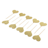 Maxbell 4/10 Pieces Birthday Cupcake Toppers Wedding Party Decor Gold Love Heart