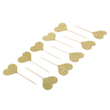 Maxbell 4/10 Pieces Birthday Cupcake Toppers Wedding Party Decor Gold Love Heart