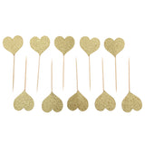 Maxbell 4/10 Pieces Birthday Cupcake Toppers Wedding Party Decor Gold Love Heart