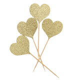 Maxbell 4/10 Pieces Birthday Cupcake Toppers Wedding Party Decor Gold Love Heart