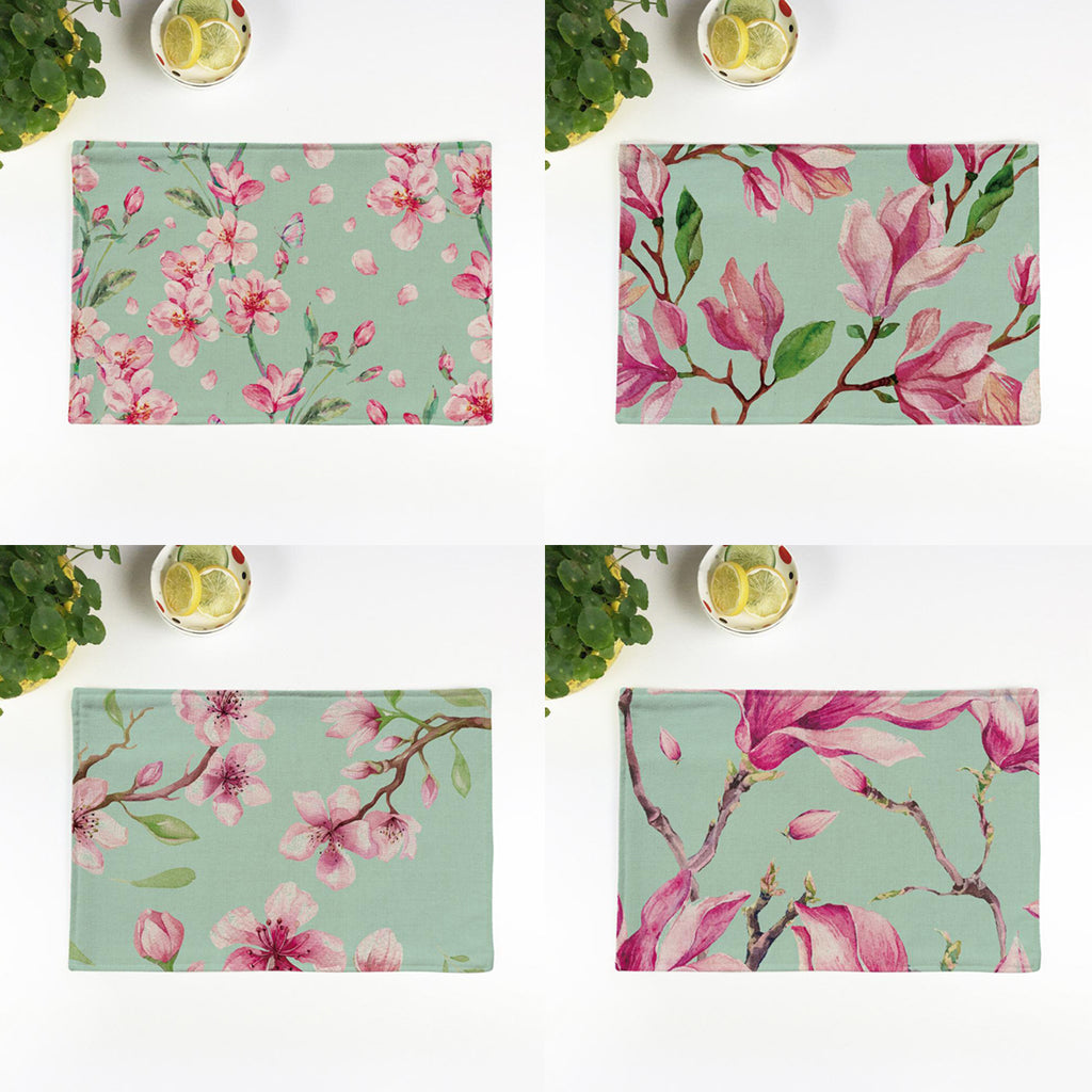 Maxbell Chinese Style Linen Floral Heat Insulation Placemats Dining Table Mat 1