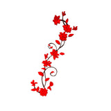 Maxbell 3D Removable Flower Mural Decal Art Vinyl Decor Home Wall Stickers  Red