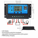 Maxbell 10 A USB Solar Panel Battery Regulator Charge Intelligent Controller 12/24V