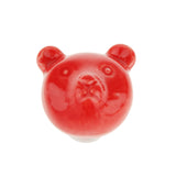 Maxbell Creative Bear Ceramic Drawer Cabinet Cupboard Door Pull Handle Knob Red