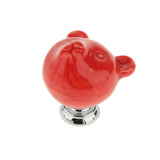 Maxbell Creative Bear Ceramic Drawer Cabinet Cupboard Door Pull Handle Knob Red