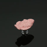 Maxbell Creative Mandarin Fish Door Knob Cabinet Furniture Drawer Pull Handle-Pink