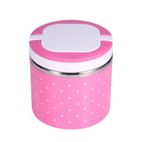 Maxbell Stainless Steel Thermal Insulated Lunch Box Bento Food Container Handle Pink