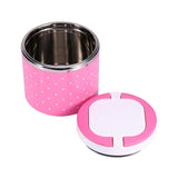 Maxbell Stainless Steel Thermal Insulated Lunch Box Bento Food Container Handle Pink