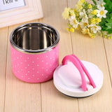 Maxbell Stainless Steel Thermal Insulated Lunch Box Bento Food Container Handle Pink