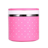 Maxbell Stainless Steel Thermal Insulated Lunch Box Bento Food Container Handle Pink