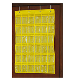 Maxbell 36 Mini Pockets Clear Hanging Jewelry Organizers Closet Storage Bag Yellow