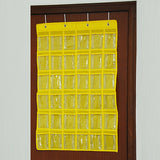 Maxbell 36 Mini Pockets Clear Hanging Jewelry Organizers Closet Storage Bag Yellow