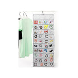 Maxbell Closet Storage 80 Pockets Hanging Jewelry Organizer Bag 2 Sides Light Gray