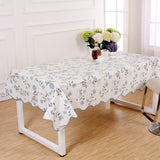 Maxbell Wipe Clean PVC Vinyl Tablecloth Floral Table Cover Protector Light Blue#2