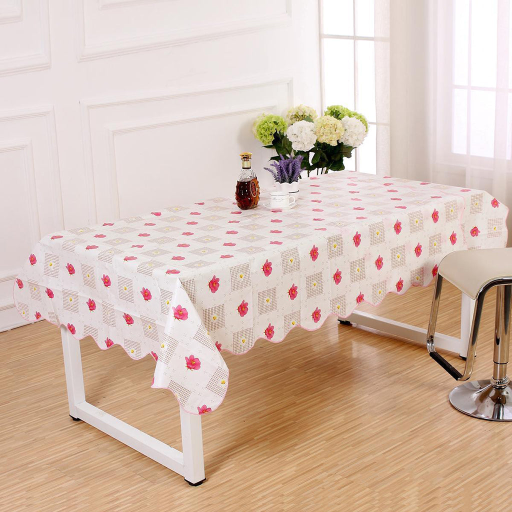 Maxbell Wipe Clean PVC Vinyl Tablecloth Floral Dinning Table Protect Cover Lattice#4