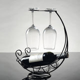 Maxbell Retro Metal Wine Bottle Storage Holder Rack Bar Display Stand Bracket Black