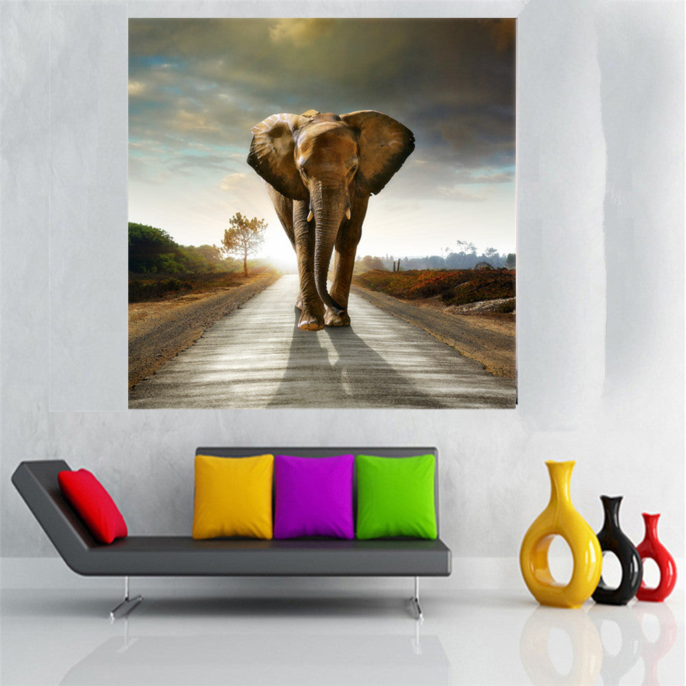 Maxbell 60cm Canvas Print Wall Art Painting Decor Adorned Picture-Elephant Unframed