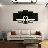 Maxbell Canvas Print Wall Decor Oil Painting Art Adorned Picture-Swans 5PC Noframe L