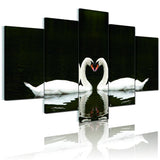 Maxbell Canvas Print Wall Decor Oil Painting Art Adorned Picture-Swans 5PC Noframe L