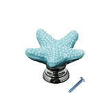 Maxbell Creative Starfish Door Knob Cabinet Furniture Drawer Pull Handle-Blue