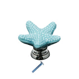 Maxbell Creative Starfish Door Knob Cabinet Furniture Drawer Pull Handle-Blue