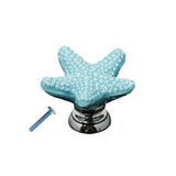 Maxbell Creative Starfish Door Knob Cabinet Furniture Drawer Pull Handle-Blue