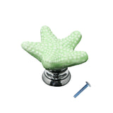 Maxbell Creative Starfish Door Knob Cabinet Furniture Drawer Pull Handle-Green