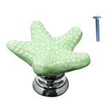 Maxbell Creative Starfish Door Knob Cabinet Furniture Drawer Pull Handle-Green