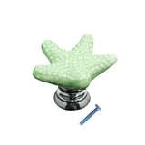 Maxbell Creative Starfish Door Knob Cabinet Furniture Drawer Pull Handle-Green