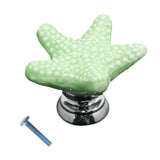 Maxbell Creative Starfish Door Knob Cabinet Furniture Drawer Pull Handle-Green