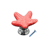 Maxbell Creative Starfish Knob Pull Door Drawer Cabinet Cupboard Dresser Handle-Red