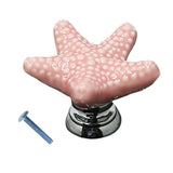 Maxbell Creative Starfish Door Knob Cabinet Furniture Drawer Pull Handle-Pink