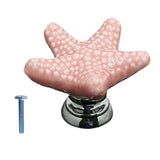 Maxbell Creative Starfish Door Knob Cabinet Furniture Drawer Pull Handle-Pink