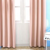 Maxbell Solid Eyelet Top Cotton Window Shade Curtain Panel Blind  100*250cm Pink