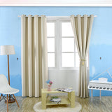 Maxbell Solid Eyelet Top Cotton Window Shade Curtain Panel Blind  200*250cm Beige