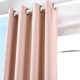 Maxbell Solid Eyelet Top Cotton Window Shade Curtain Panel Blind  145*245cm Pink