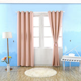 Maxbell Solid Eyelet Top Cotton Window Shade Curtain Panel Blind  145*245cm Pink