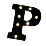 Maxbell 12inch Black LED Letter Light Vintage Circus Style Alphabet Light Up Sign P