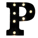 Maxbell 12inch Black LED Letter Light Vintage Circus Style Alphabet Light Up Sign P