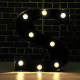 Maxbell 12inch Black LED Letter Light Vintage Circus Style Alphabet Light Up Sign S