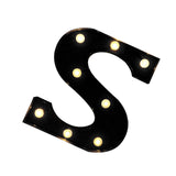 Maxbell 12inch Black LED Letter Light Vintage Circus Style Alphabet Light Up Sign S