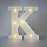 Maxbell 12inch White LED Letter Light Vintage Circus Style Alphabet Light Up Sign K