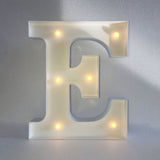 Maxbell 12inch White LED Letter Light Vintage Circus Style Alphabet Light Up Sign E