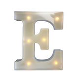 Maxbell 12inch White LED Letter Light Vintage Circus Style Alphabet Light Up Sign E