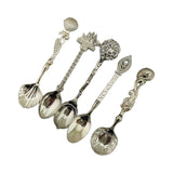 Maxbell 5Pcs Small Coffee Stirrer Bar Puddler Kitchen Spoon Royal Style-Silver