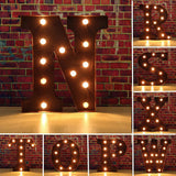 Maxbell 12'' Coffee LED Letter Light Vintage Circus Style Alphabet Light Up Sign Y