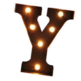 Maxbell 12'' Coffee LED Letter Light Vintage Circus Style Alphabet Light Up Sign Y